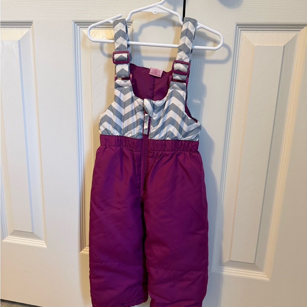 2T Kids Purple and Gray Snow Bib